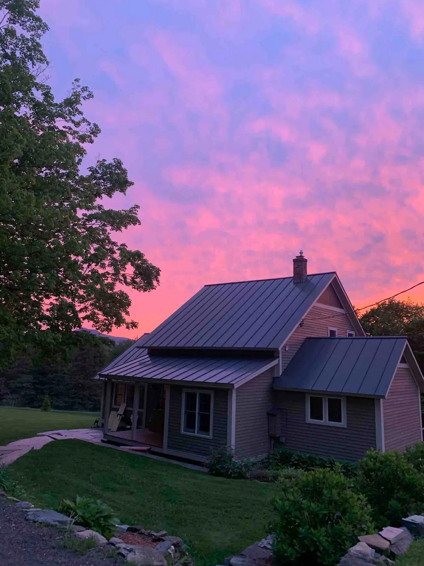 Waterbury VT at sunset